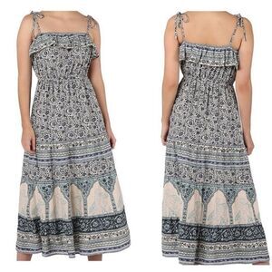 Dex Taj Mahal Green/Blue/Cream Floral Maxi Tank Sun Dress NWT Plus Size 1X